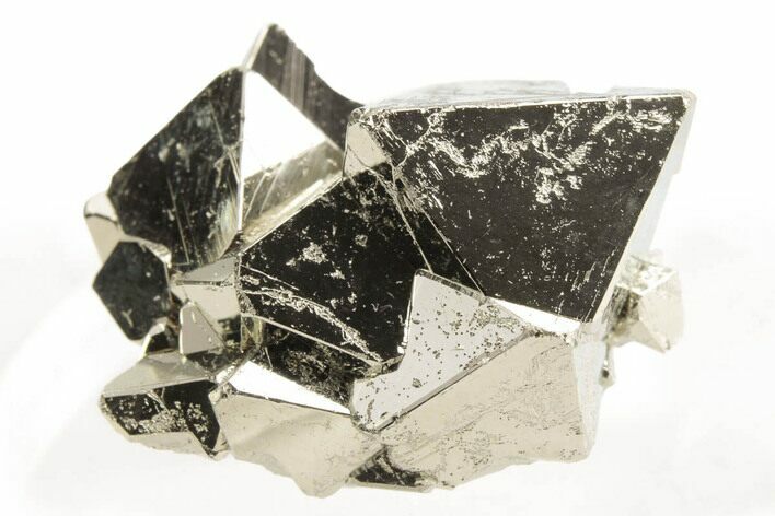 Gleaming Octahedral Pyrite Crystal Cluster - Peru #371189